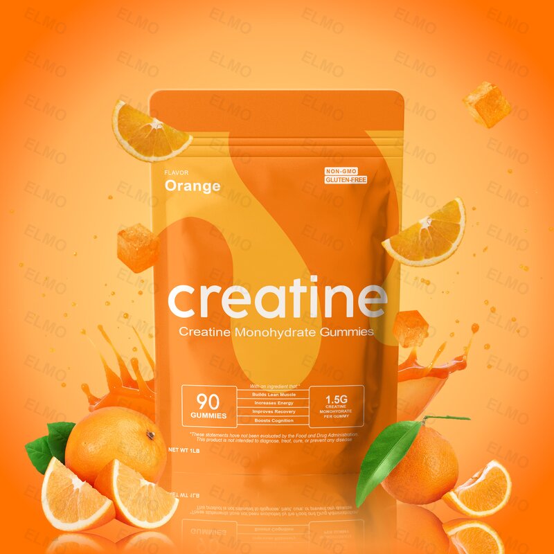 Creatine Monohydrate Gummies - 90 Count Vegan Non-GMO 1.5g Focus Strength Endurance