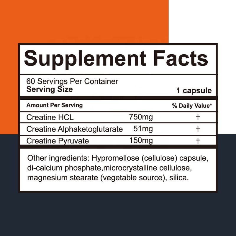 Pre Workout Enlargement Capsules - OEM Creatine HCL Monohydrate Man Power Energy Private Label