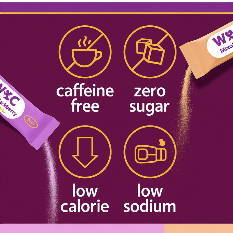 Fruity Long Drink Mix - Variety Pack 9 Single Serve Powdered Drink Mix Bags Per Box