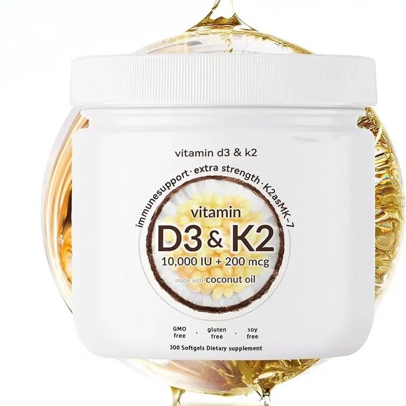 Vitamin D3 K2 Softgels - OEM 10000iu Coconut Oil Immune Support Supplement