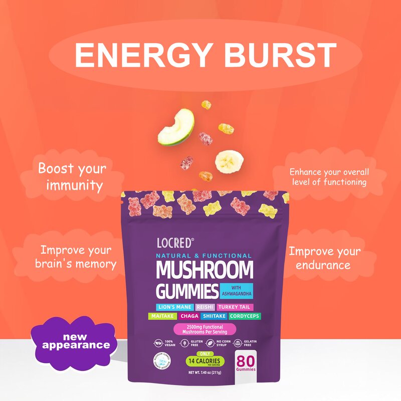 Ganoderma Mushroom Gummies - OEM Organic Herbal Energy Drink Supplement