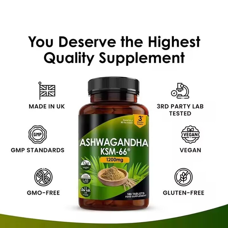 Ashwagandha KSM 66 Capsules - ISO Factory Fast Delivery Root Seed Multiple Packaging