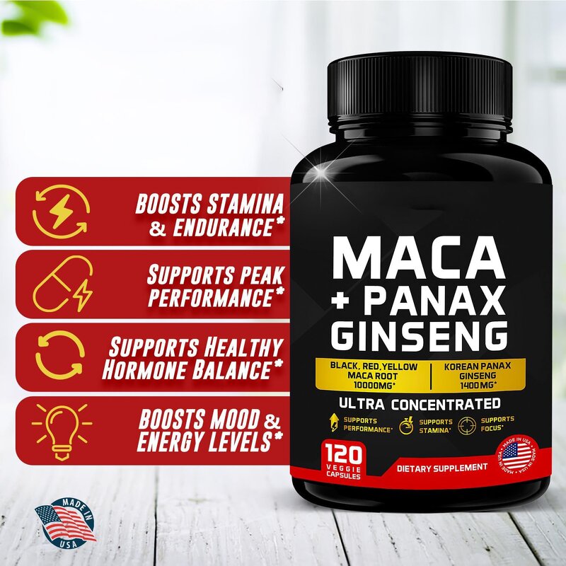 Maca Root Extract Capsules - Pure Natural Men Endurance Support Customizable