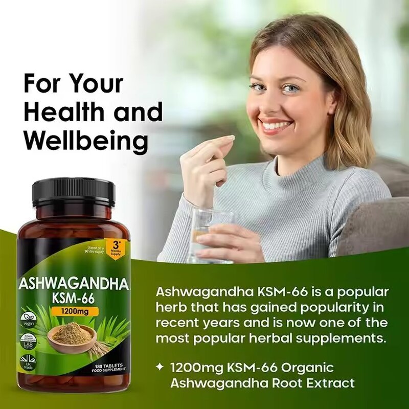 Ashwagandha KSM 66 Capsules - ISO Factory Fast Delivery Root Seed Multiple Packaging