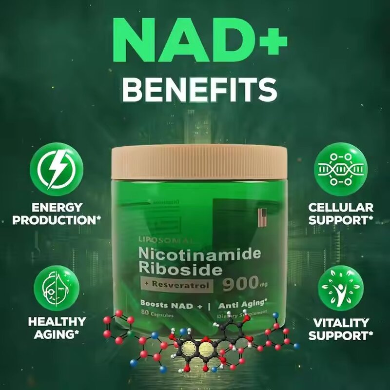 Liposomal NAD+ Capsules - OEM 80-Count High Purity Nicotinamide Riboside