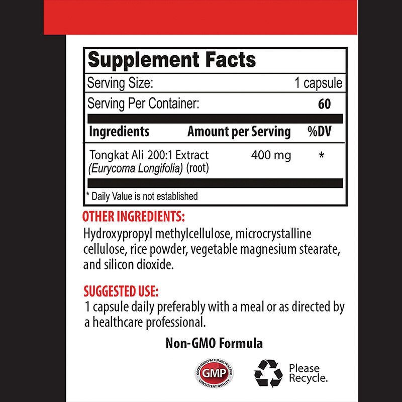 Tongkat Ali Capsules - Eurycoma Longifolia Men Energy Strength Adults Only