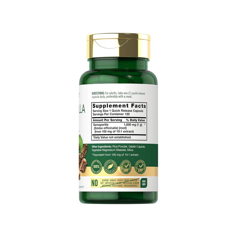 Sarsaparilla Capsule Manufacturer - GMP Gluten-free Organic Root Extract