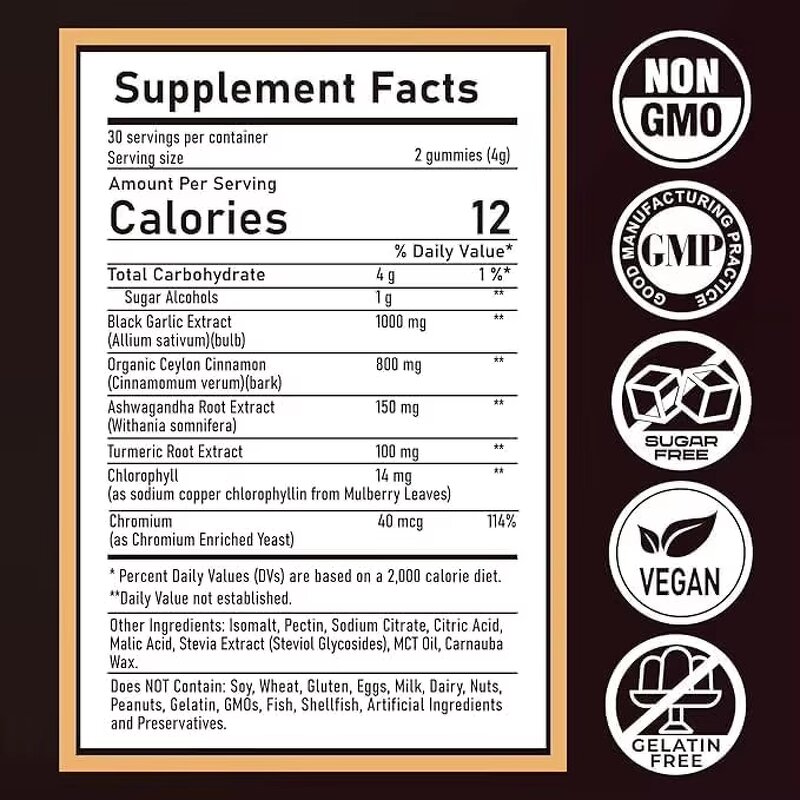 Garlic Gummies Manufacturer - Black Garlic with Ceylon Cinnamon Ashwagandha & Private Label