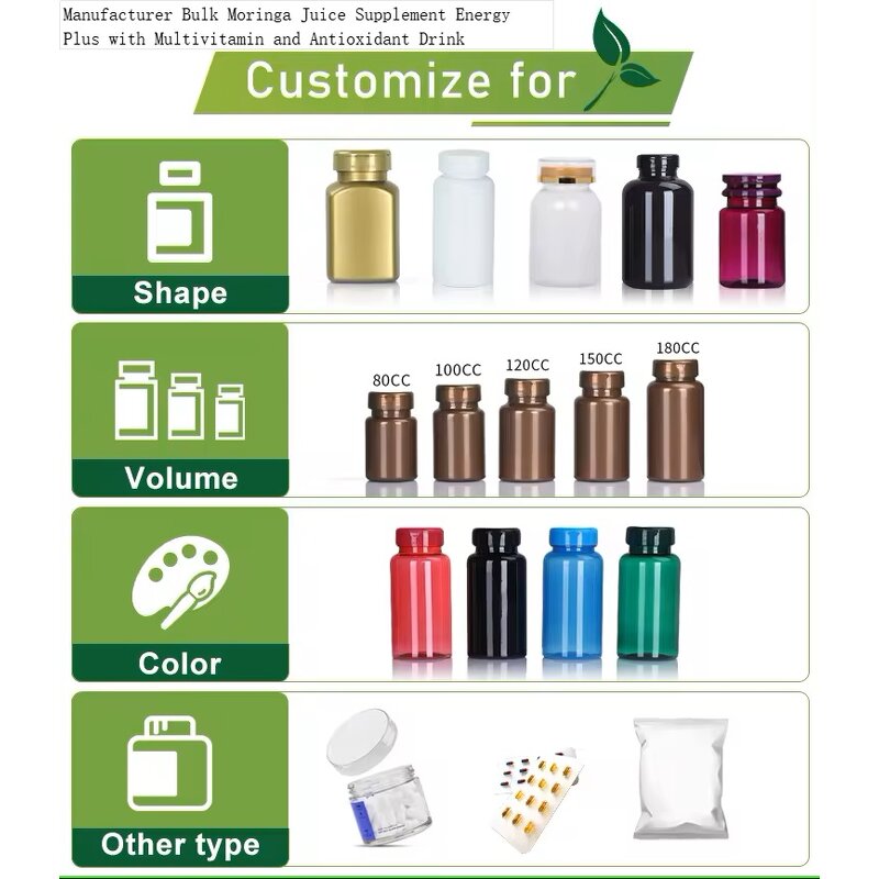 Moringa Juice Supplement Manufacturer - Bulk Energy Plus with Multivitamin