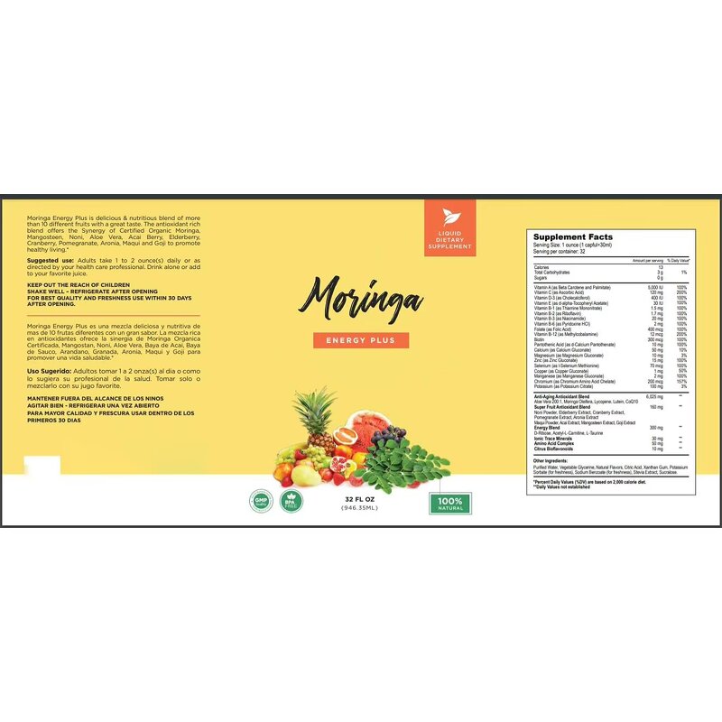 Moringa Juice Supplement Manufacturer - Bulk Energy Plus with Multivitamin