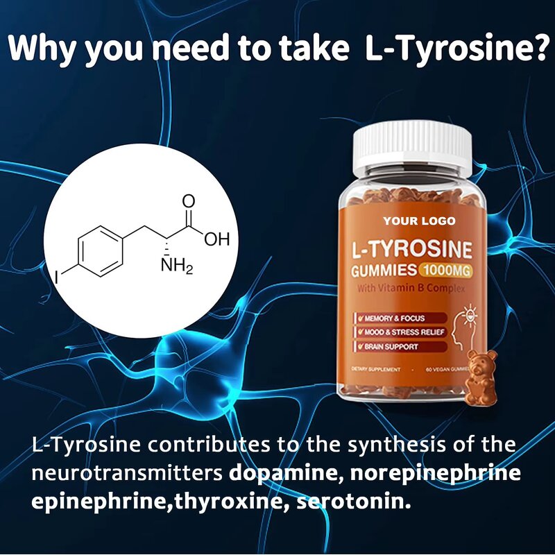 L-Tyrosine Gummies Manufacturer - with Vitamin B Complex & OEM Private Label