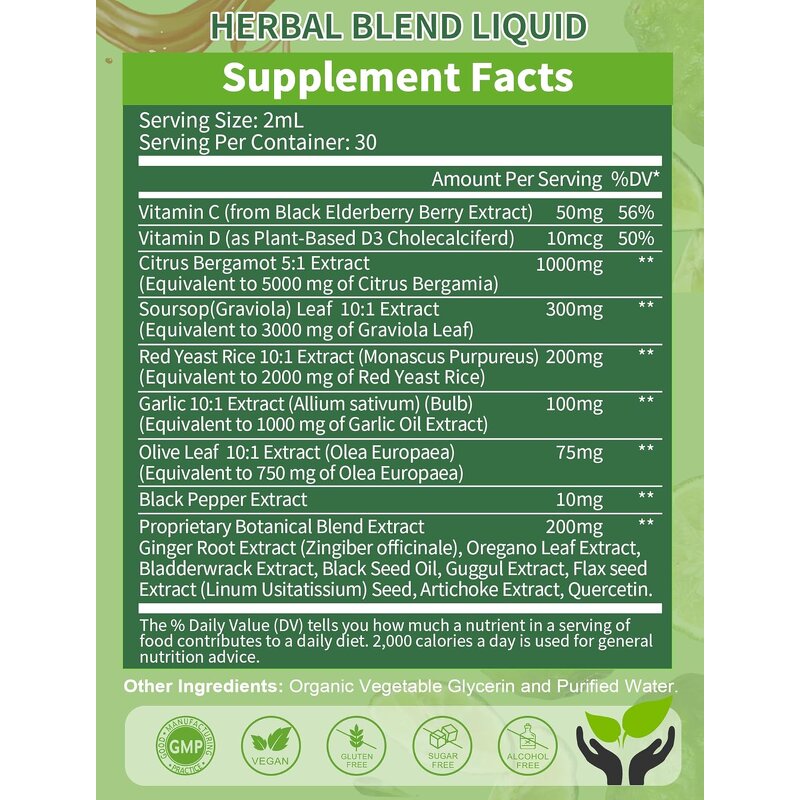 Bergamot Liquid Drops Manufacturer - 1000mg with Natural Soursop