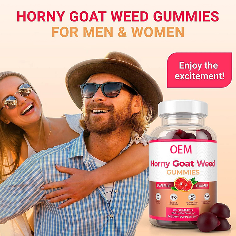 Horny Goat Weed Gummies Manufacturer - Preworkout Muscle Growth for Men Women & OEM Private Label
