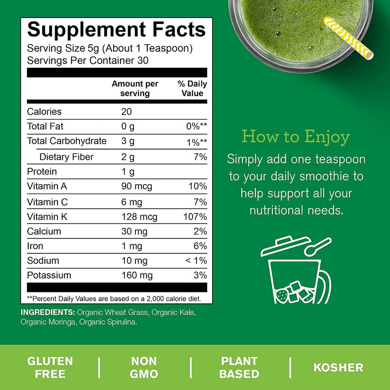 Super Greens Powder Manufacturer - Superfood with Spirulina Moringa Kale for Shakes