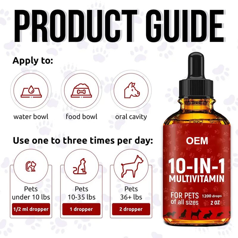 Pet Multivitamin Liquid Drops Manufacturer - 10 in 1 Cranberry for Pets & OEM
