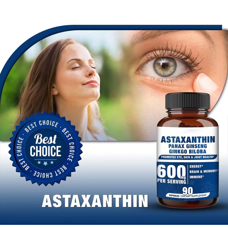 Astaxanthin Capsule Manufacturer - Organic with Panax Ginseng for Energy Brain & Private Label