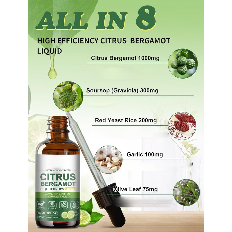 Bergamot Liquid Drops Manufacturer - 1000mg with Natural Soursop