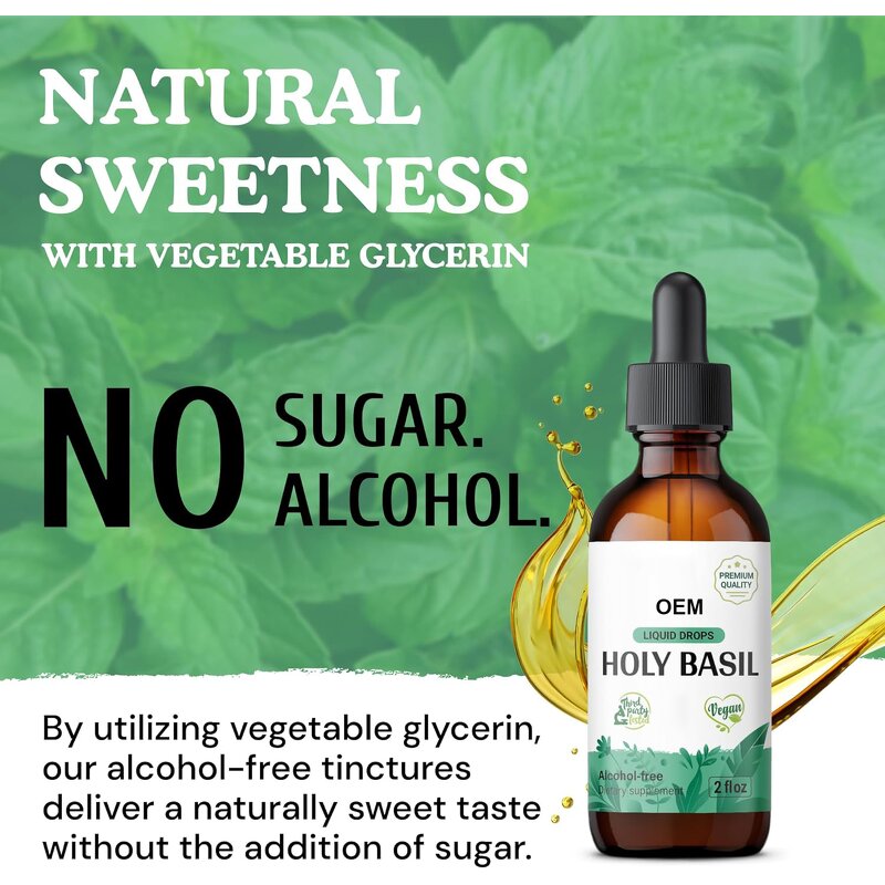 Holy Basil Extract Liquid Drops Manufacturer - Organic for Calmness & OEM Best Selling