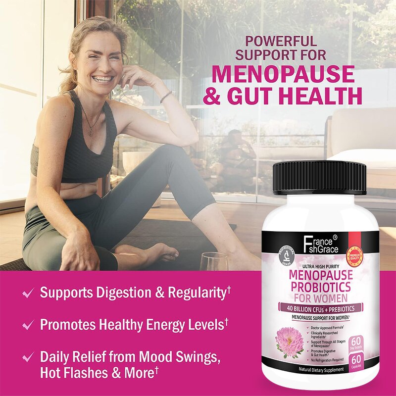 Menopause Supplement Capsules - 60 Count Herbal Hormone Balance Women Support