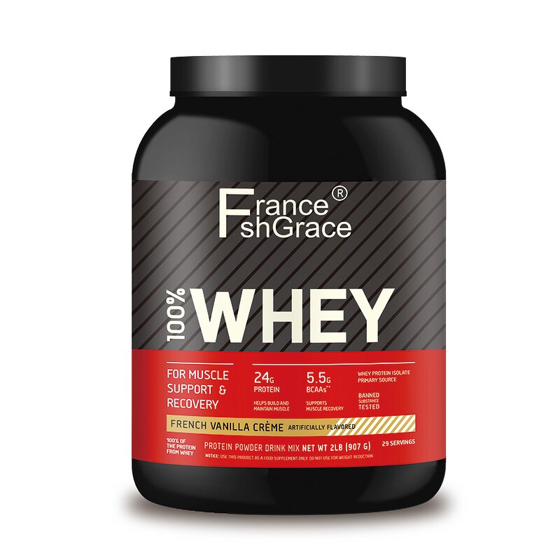 Whey Protein Powder - 2 Lbs Vanilla Fitness Muscle Gain Supplement