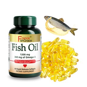 Fish Oil Softgels - 60 Count Non-GMO No Artificial Color Blood Health