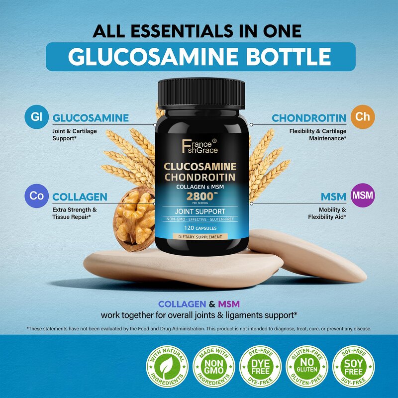 Glucosamine Chondroitin Capsules - 120 Count Joint Comfort Support