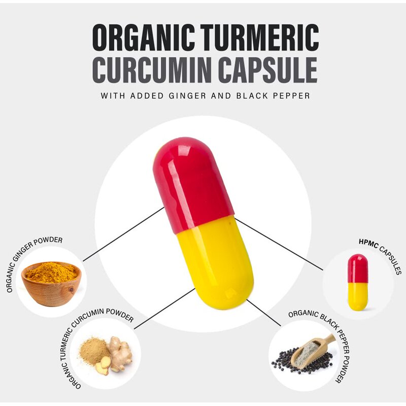 Turmeric Curcumin Capsules - Black Pepper Joint Comfort Support Adult