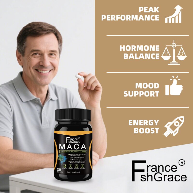 Maca Root Capsules - 750mg 30 Count Organic Peruvian Adult Supplement