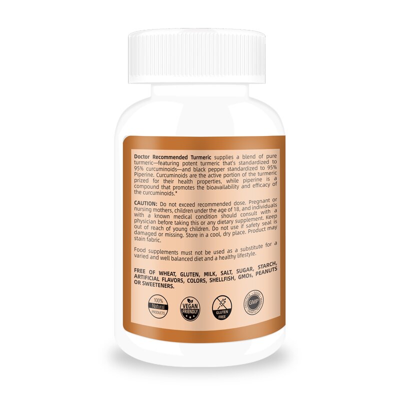 Turmeric Curcumin Capsules - Liver Health Mood Support Adult Supplement