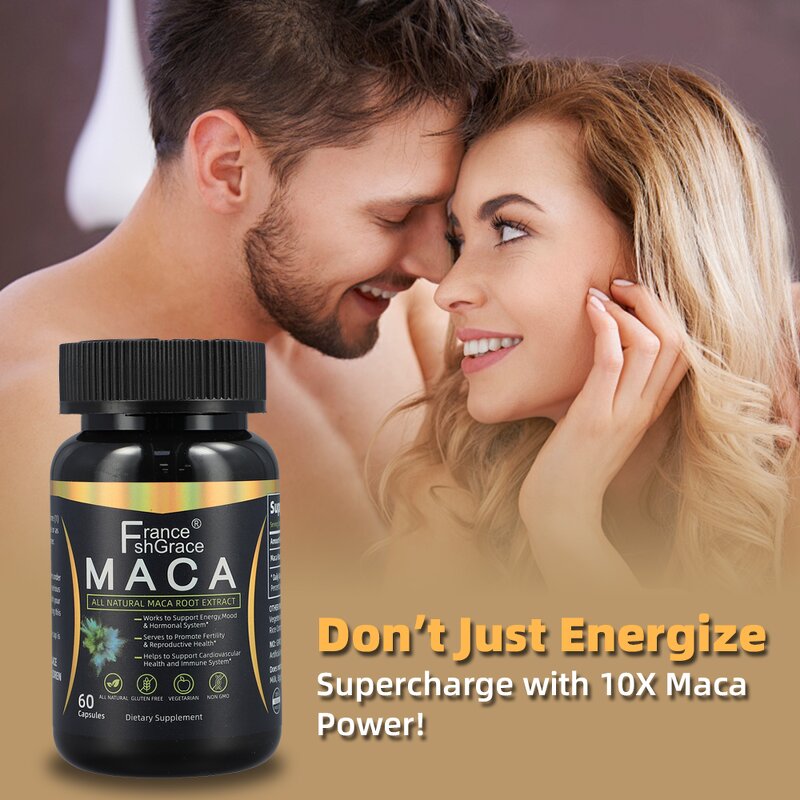 Maca Root Capsules - 750mg 60 Count Peruvian Men Women Supplement