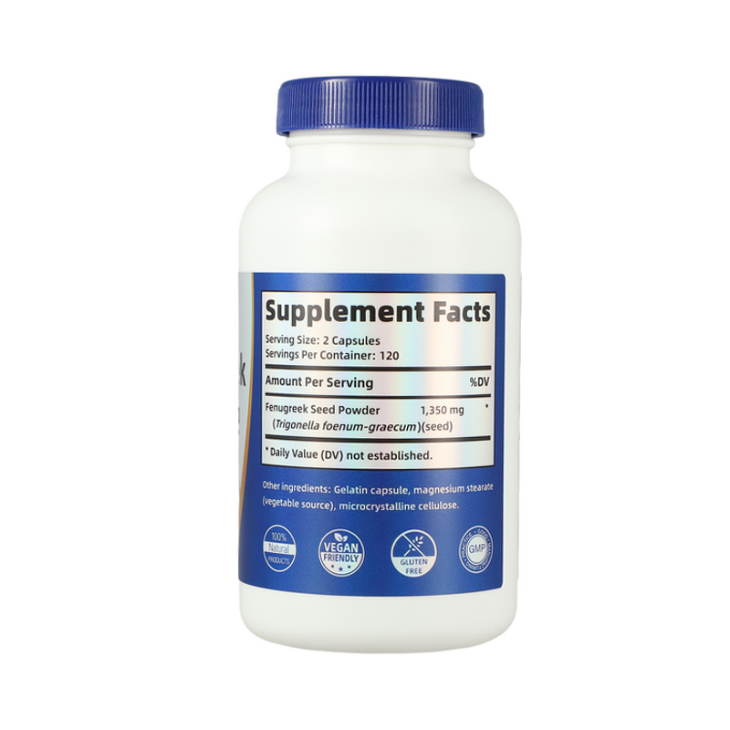 Fenugreek Seed Capsules - Organic 240 Count Lung Function Men Women Support