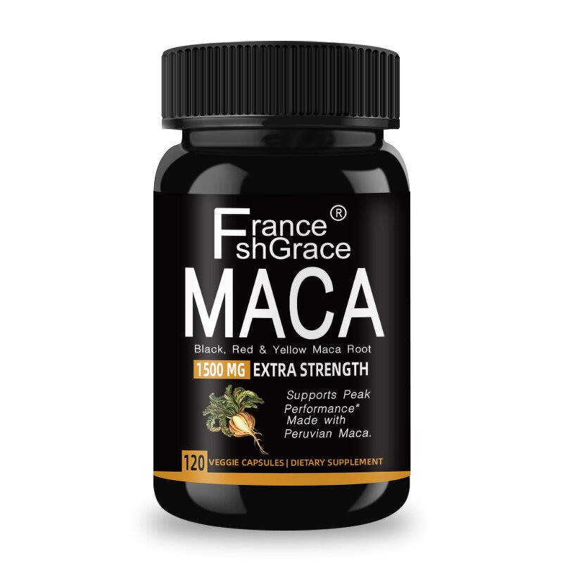 Maca Root Capsules - 1500mg Black Red Yellow Peruvian Penis Enlargement