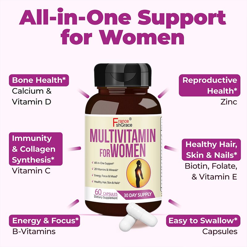 Women Multivitamins - Organic Energy Focus Reproductive Health Supplement