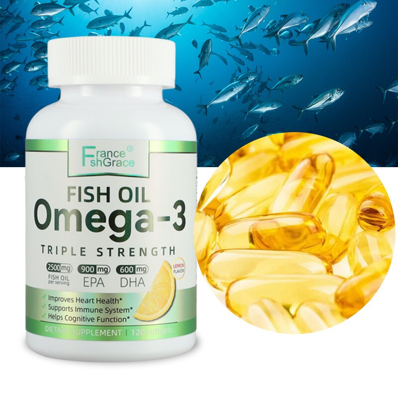 Omega 3 Fish Oil - 2500mg Lemon Flavor EPA DHA Ultra Pure Softgels