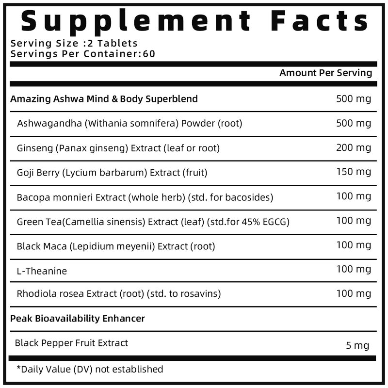 Ashwagandha Capsules - 120 Count Organic Sleep Quality Customized