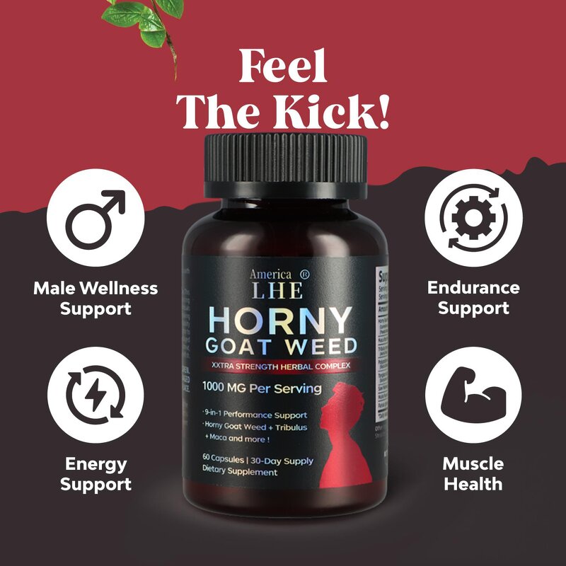 Horny Goat Weed Maca Capsules - Epimedium Men Women Performance Support