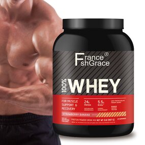 Whey Protein Powder - Strawberry Banana Low Carb Energy Immune Boost