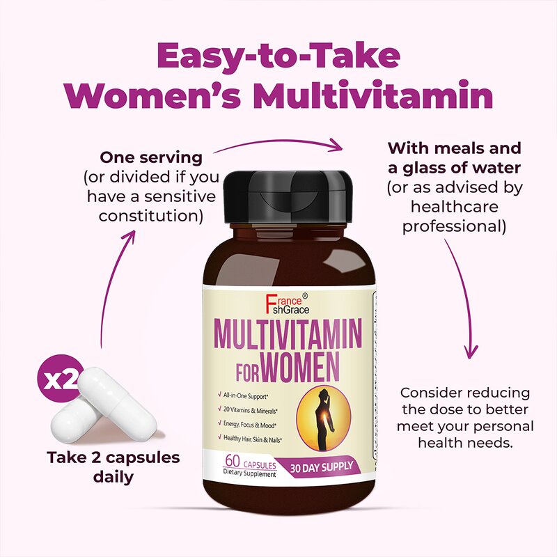 Women Multivitamins - Organic Energy Focus Reproductive Health Supplement