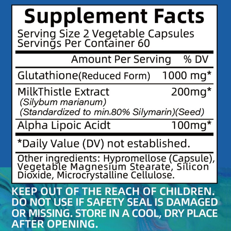 Skin Whitening Supplement - Alpha Lipoic Acid Milk Thistle 500mg Per Serving