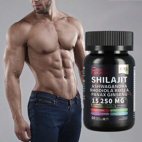 Shilajit Capsules - Sea Moss Ashwagandha Tongkat Ali Boron Magnesium Men 60 Count