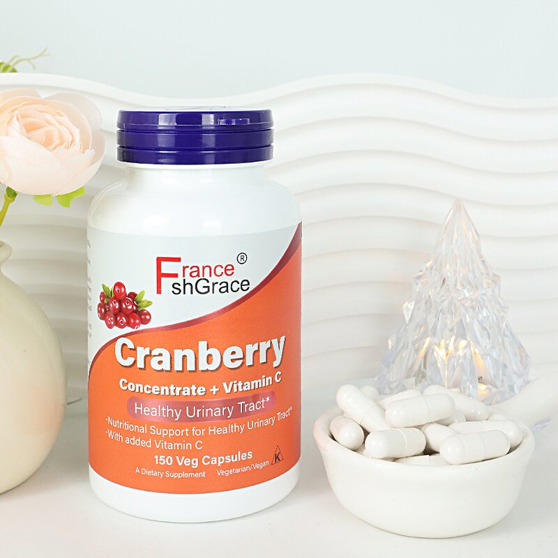 Cranberry Vitamin C Capsules - 150 Veg Urinary Tract Health Men Women Supplement
