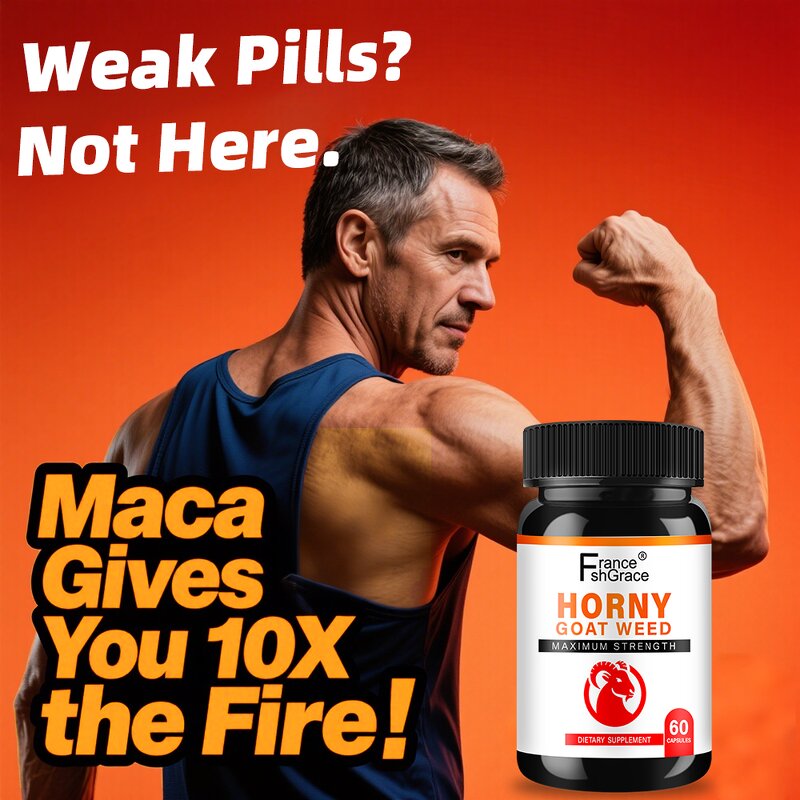 Horny Goat Weed Capsules - Maximum Strength Blood Flow Support Supplement