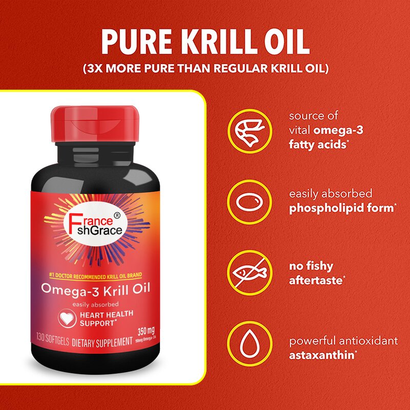 Antarctic Krill Oil - 350mg 60 Count Omega 3 Heart Health Adult