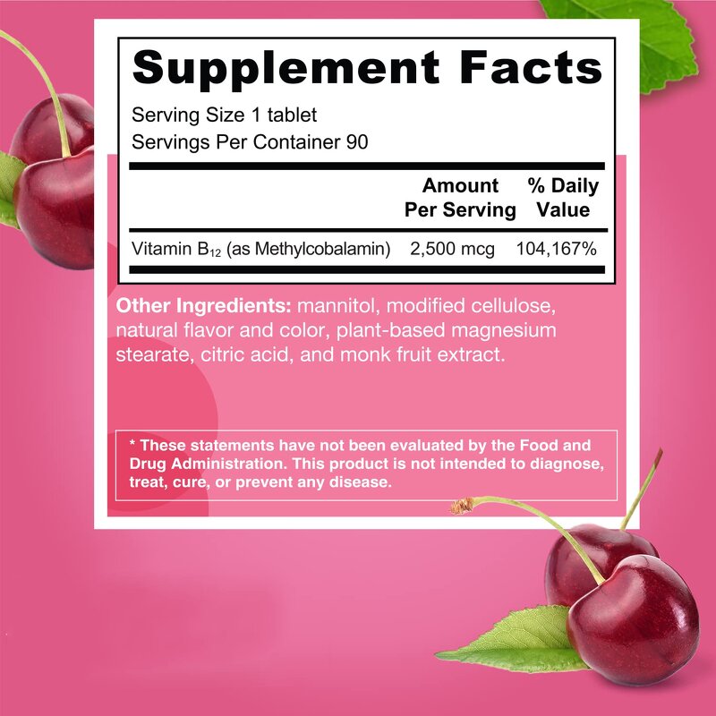 Vitamin B Complex Tablets - 90 Count Energy Memory Mood Support Adult