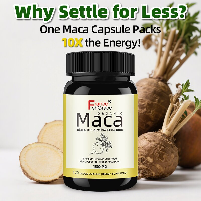 Maca Root Capsules - Stamina Libido Fertility Mood Energy Support
