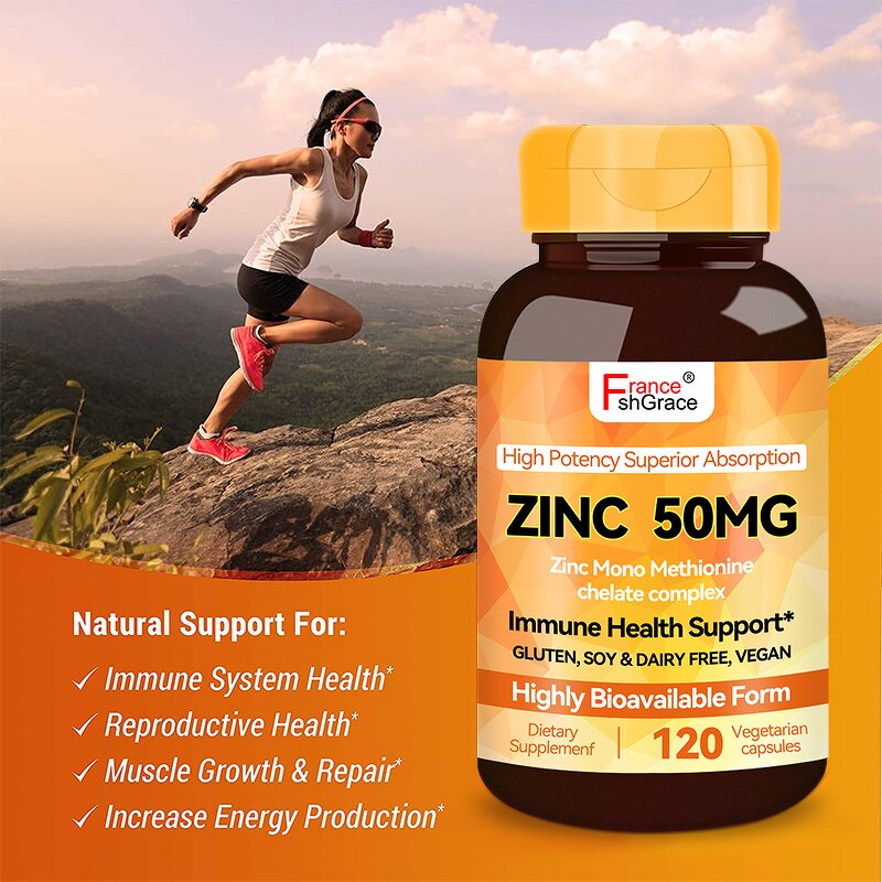 Zinc Capsules - Mono Methionine Chelate Immune Health 120 Count Adult