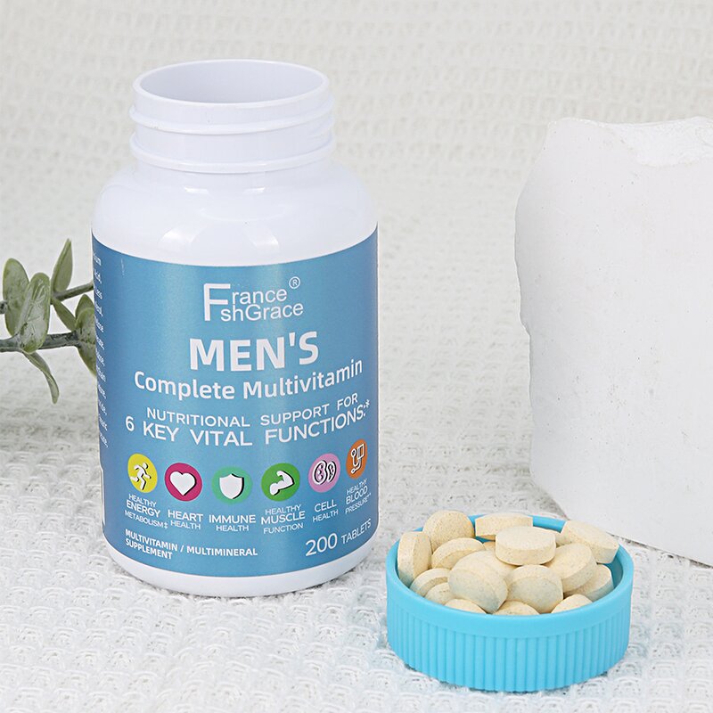 Men Multivitamin - 200 Count Vitamin A C D B12 Calcium Immune Support