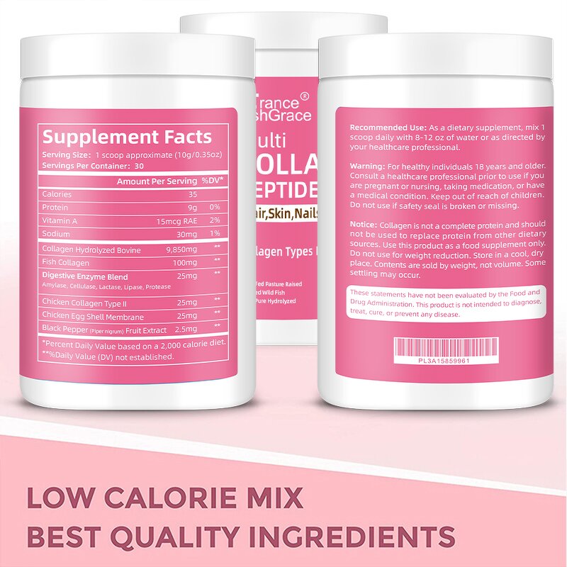 Hydrolyzed Collagen Powder - Probiotics Digestive Enzymes Hair Skin Nails Joint