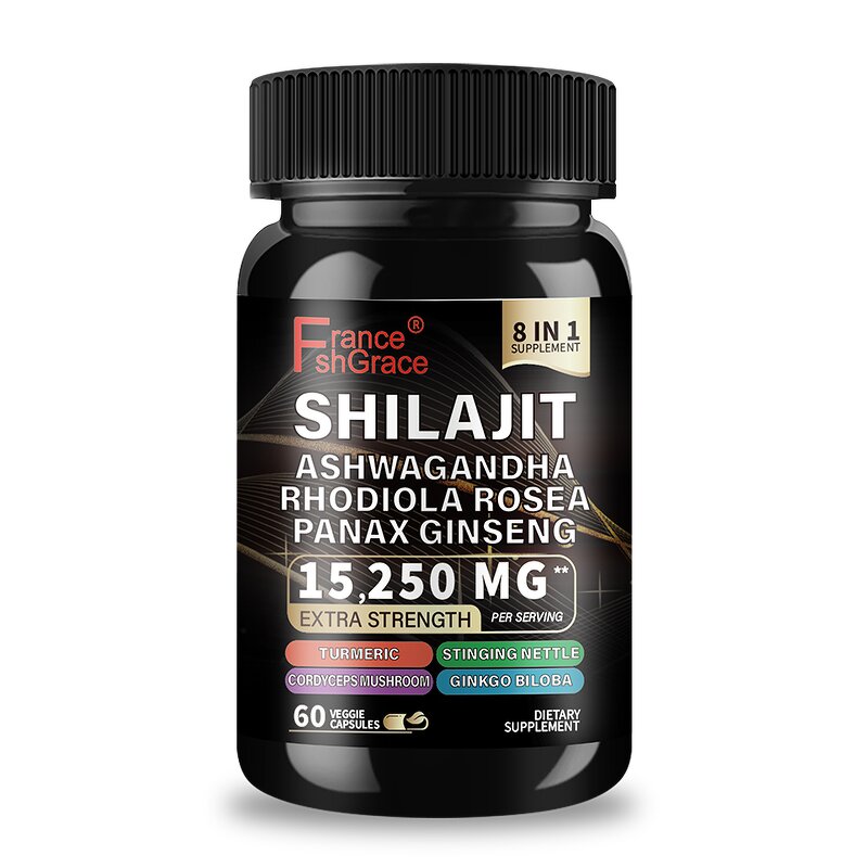 Shilajit Capsules - Sea Moss Ashwagandha Tongkat Ali Boron Magnesium Men 60 Count
