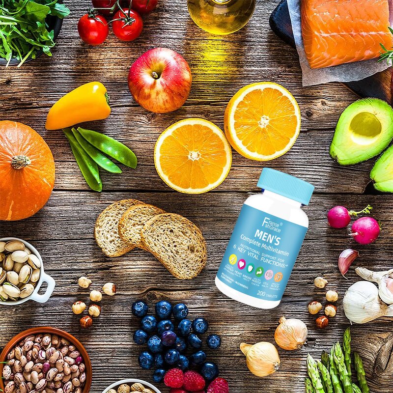 Men Multivitamin - 200 Count Vitamin A C D B12 Calcium Immune Support